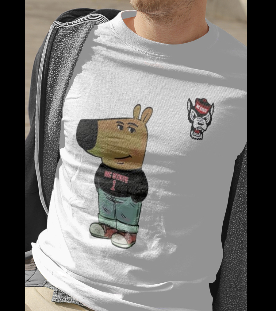 NC State Wolfpack Chill Guy Bear In Jersey And Jeans T-Shirt