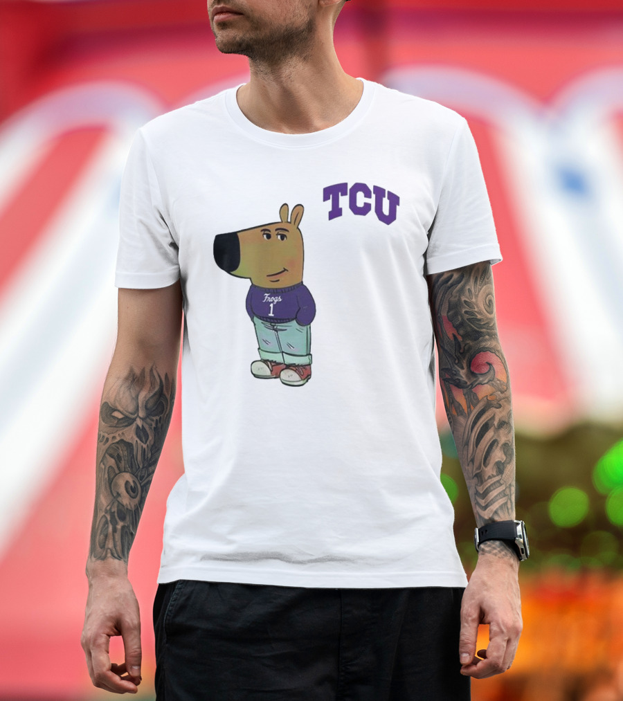 TCU Horned Frogs Chill Guy Cartoon Character in Frogs Jersey T-Shirt