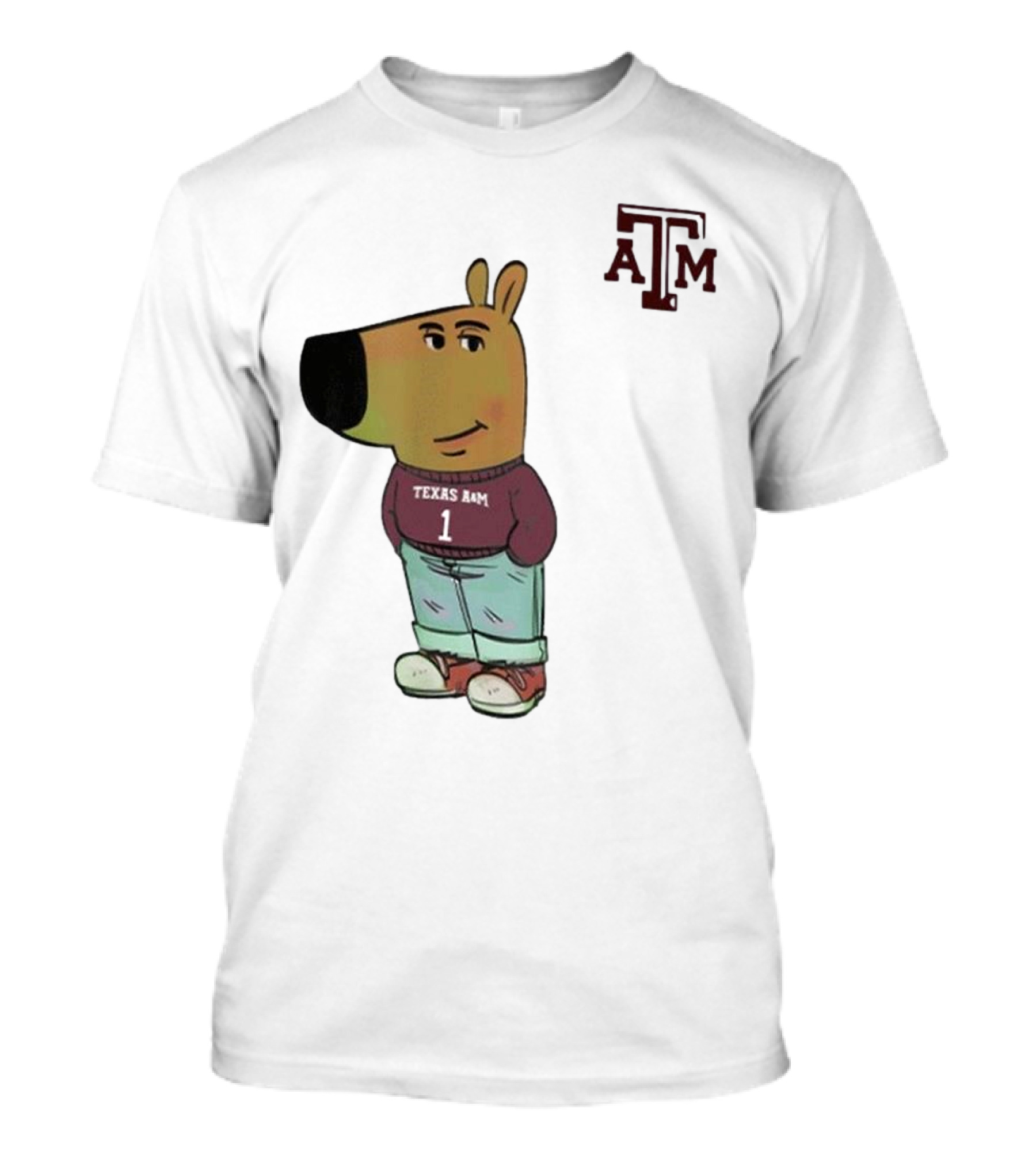 Texas A&M Aggies Chill Guy Character With A&M Logo And Jersey T-Shirt