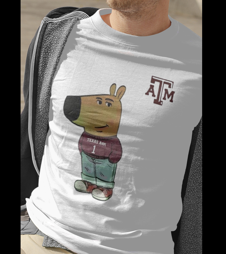 Texas A&M Aggies Chill Guy Character With A&M Logo And Jersey T-Shirt