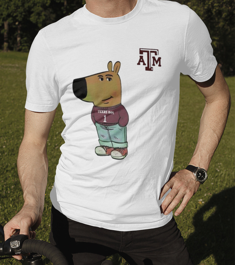 Texas A&M Aggies Chill Guy Character With A&M Logo And Jersey T-Shirt