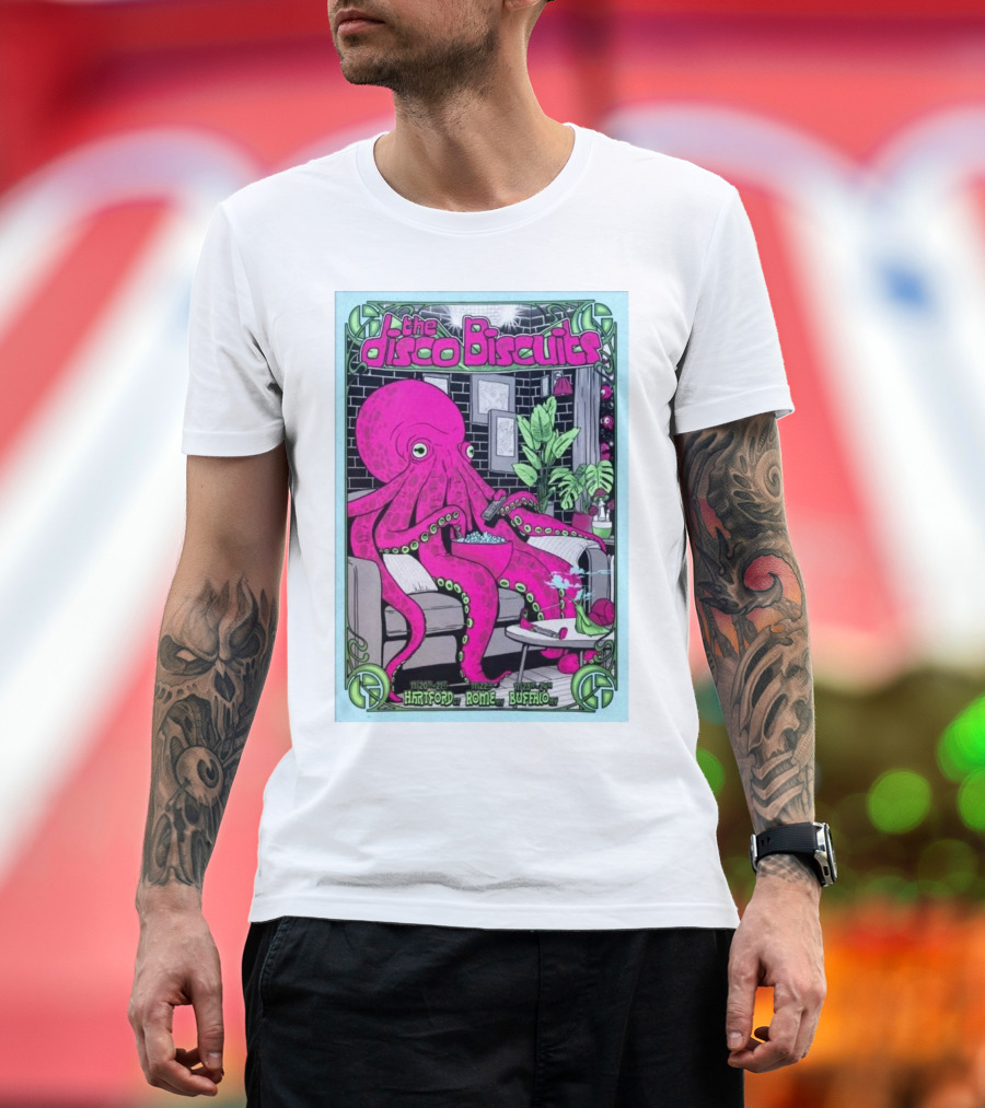 The Disco Biscuits Hartford Rome Buffalo Show November 23-24 2024 Octopus T-Shirt