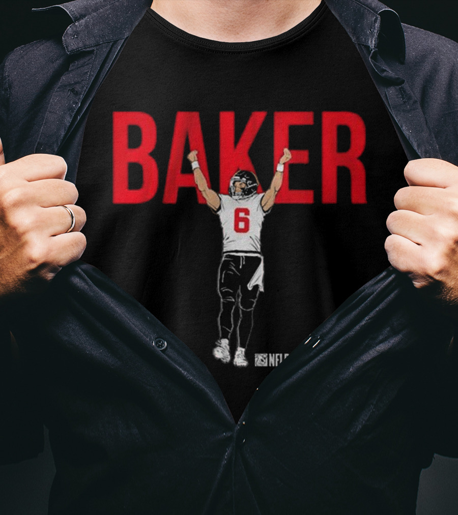 Baker NFLPA Celebration Number 6 Football Victory T-Shirt