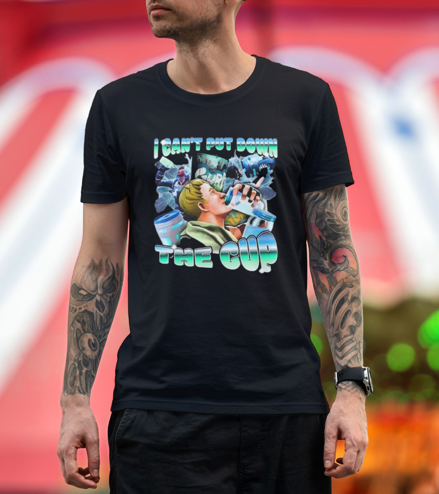 I Can’t Put Down The Cup Gamer Hydration Slam Fortnite T-Shirt