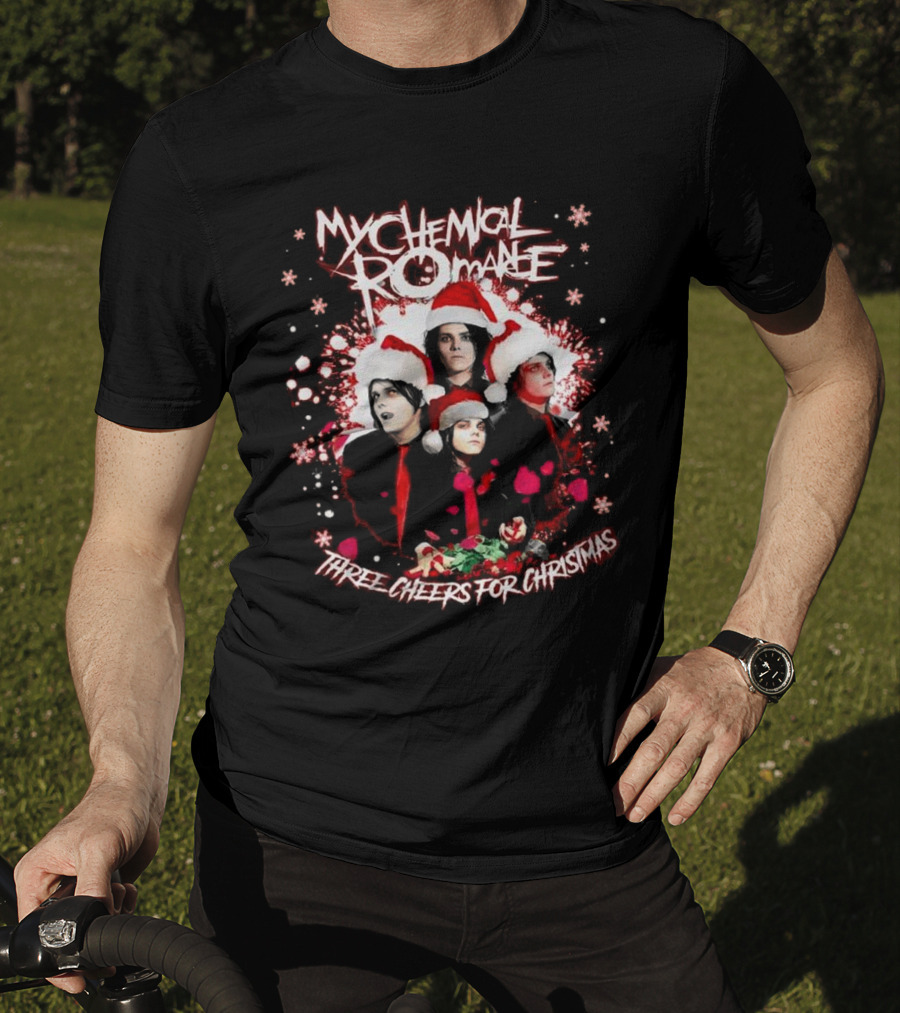 My Chemical Romance Three Cheers For Christmas Santa Hats T-Shirt