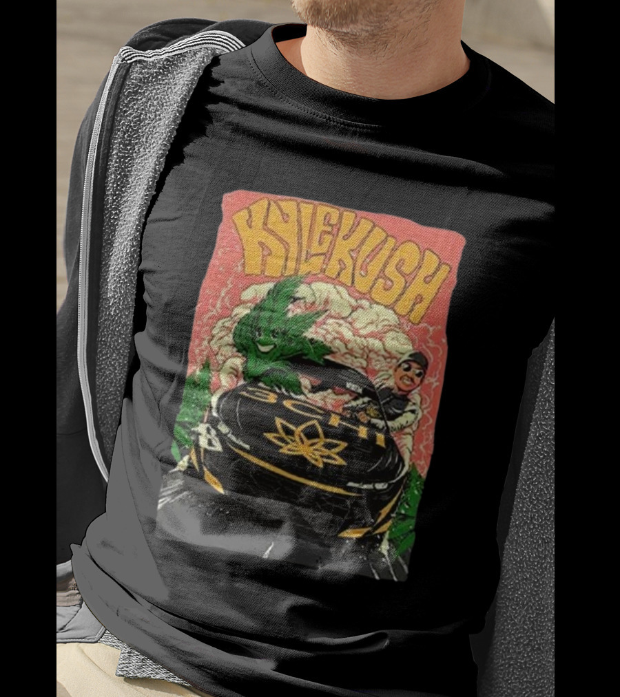 Kyle Kush Weed Racing Car Smoking Clouds Character T-Shirt