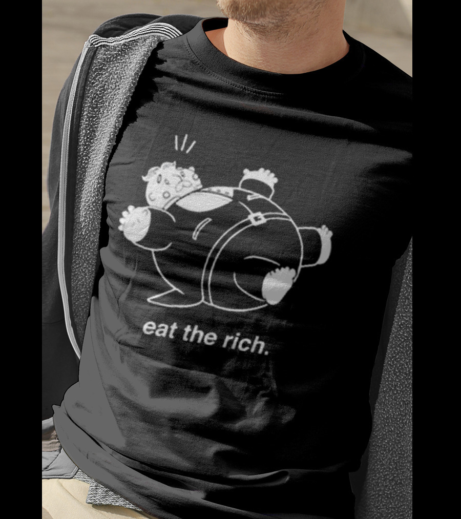 Lameun Eat The Rich Cartoon Character T-Shirt