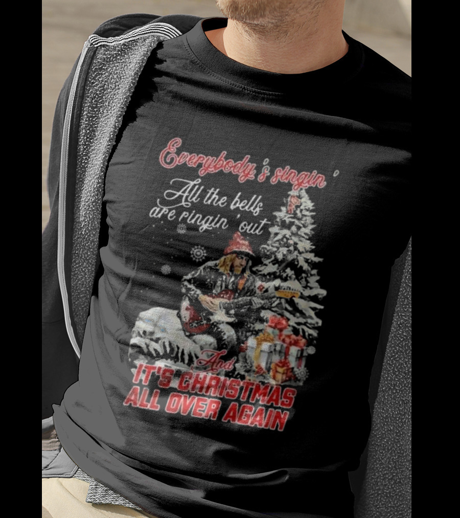 Everybody's Singin' All The Bells Are Ringin' Out It's Christmas All Over Again Tom Petty T-Shirt