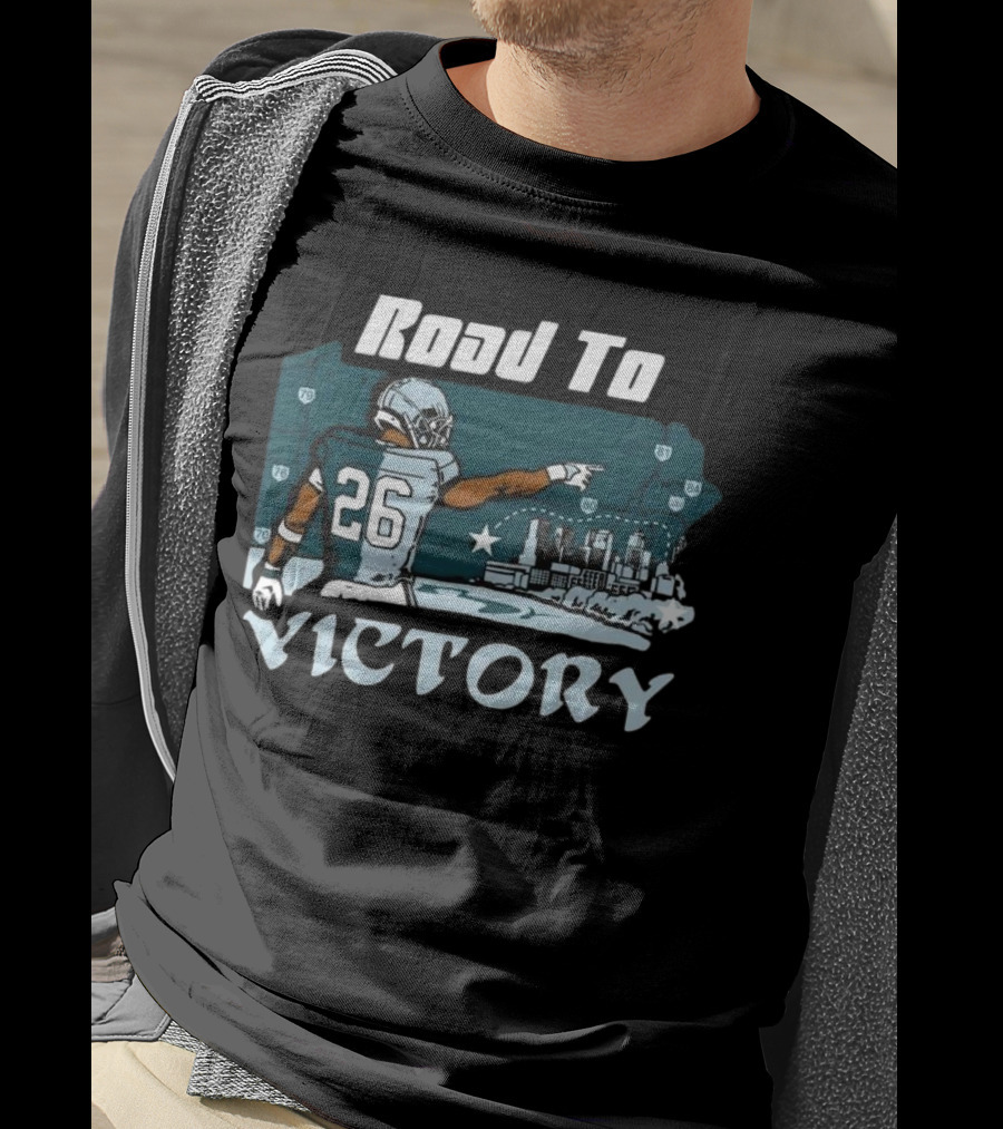 Saquon Barkley Road To Victory Pennsylvania Skyline Football Journey T-Shirt