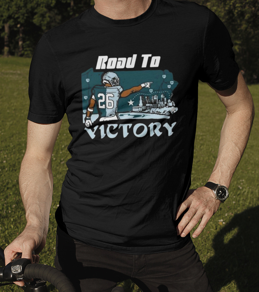 Saquon Barkley Road To Victory Pennsylvania Skyline Football Journey T-Shirt