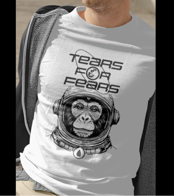 Tears For Fears Space Monkey Astronaut With Planet And Teardrop Helmet T-Shirt