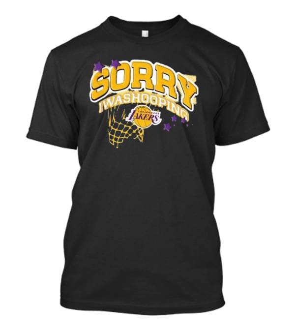Los Angeles Lakers Sorry I Was Hooping Basketball Net And Stars T-Shirt