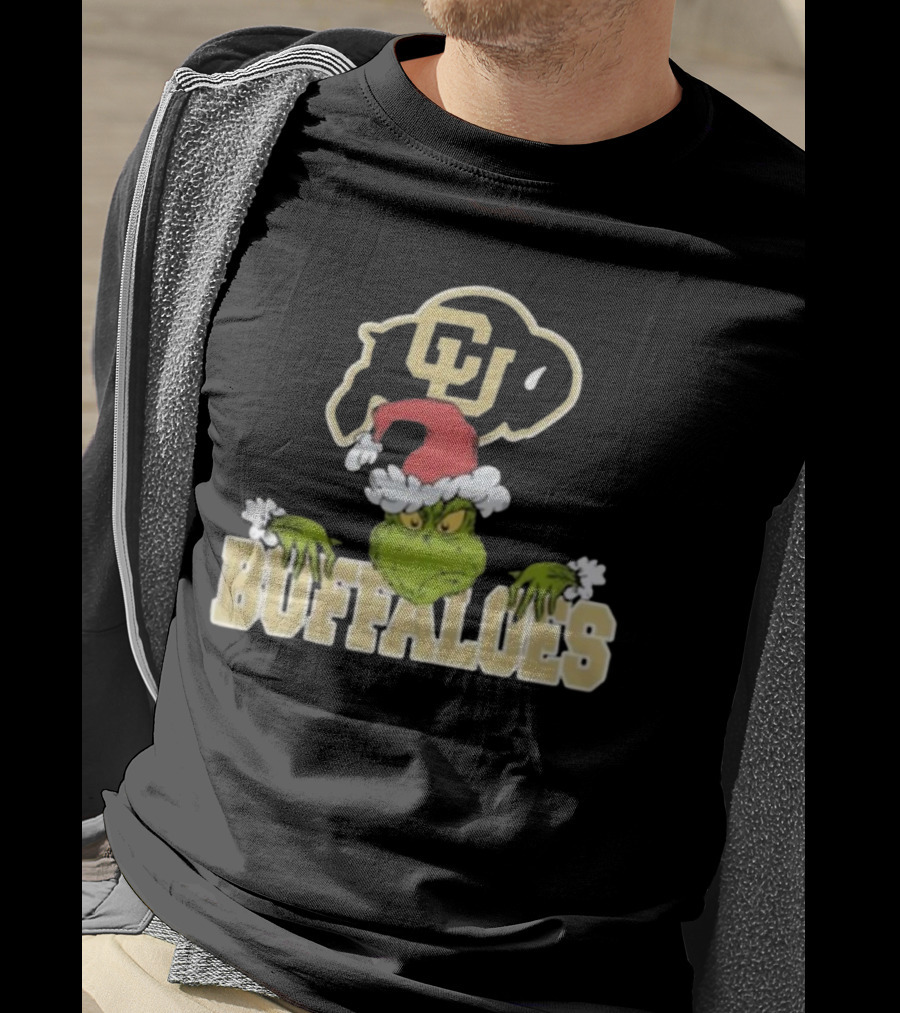 NCAA Colorado Buffaloes Grinch Christmas Football T-Shirt