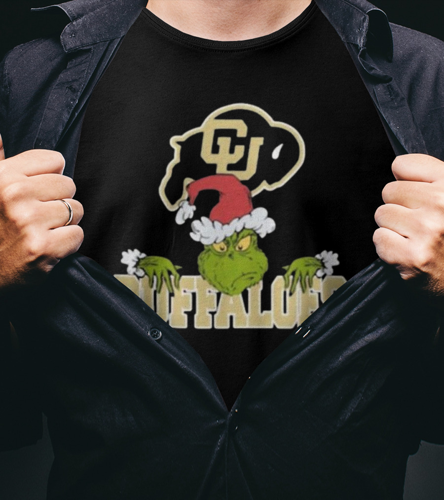 NCAA Colorado Buffaloes Grinch Christmas Football T-Shirt