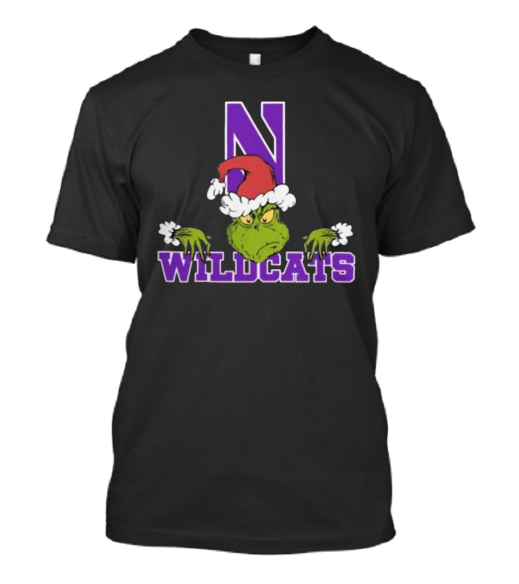 NCAA Northwestern Wildcats Grinch Christmas Football T-Shirt
