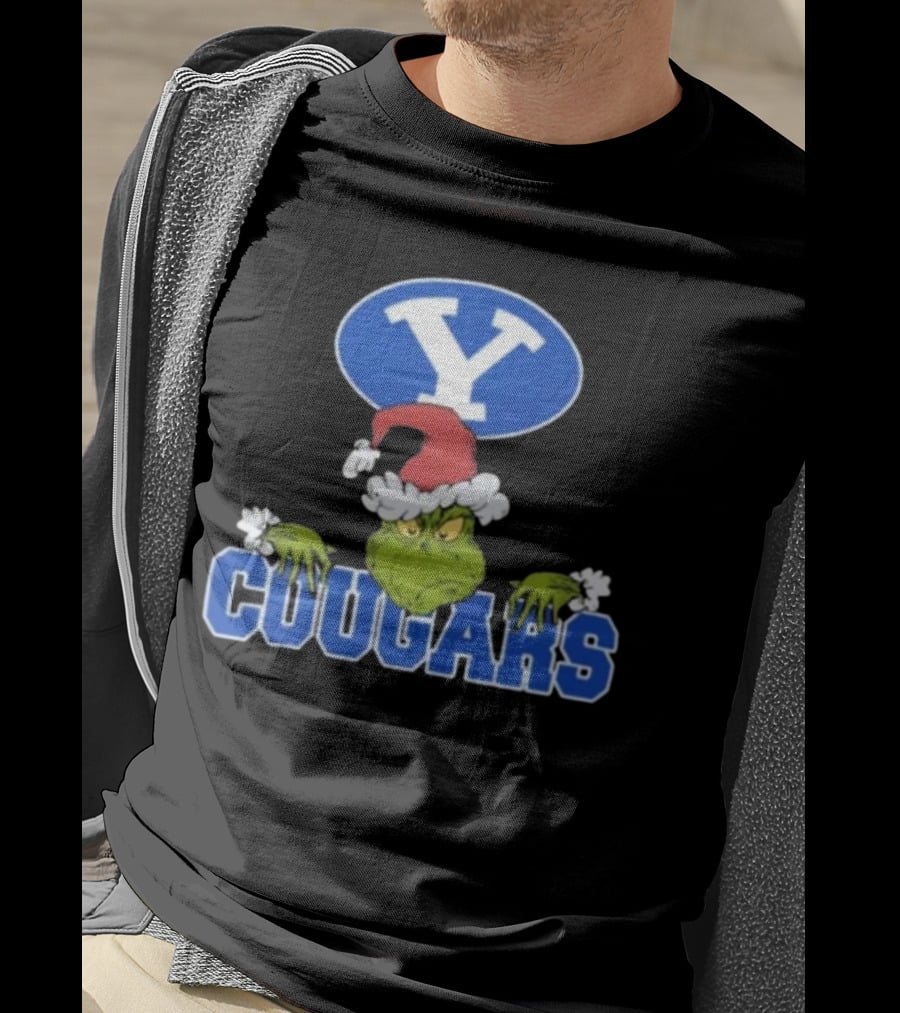 BYU Cougars Grinch Christmas NCAA Football T-Shirt