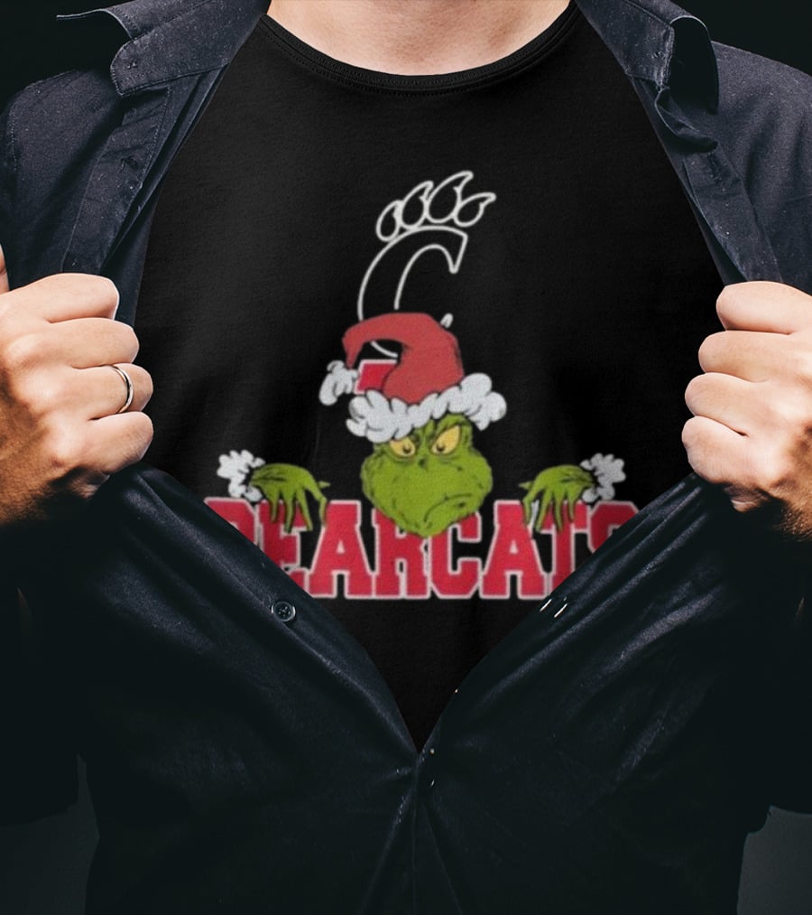 NCAA Cincinnati Bearcats Grinch Christmas Football T-Shirt