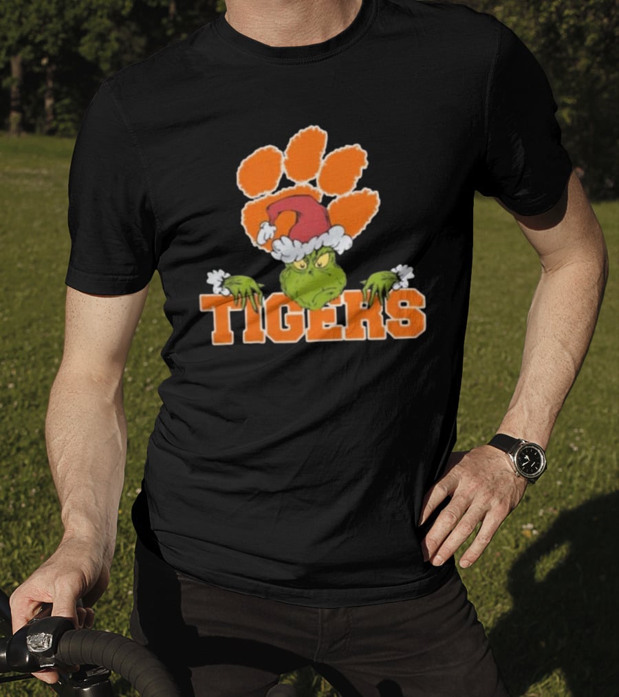 NCAA Clemson Tigers Grinch Christmas Football T-Shirt