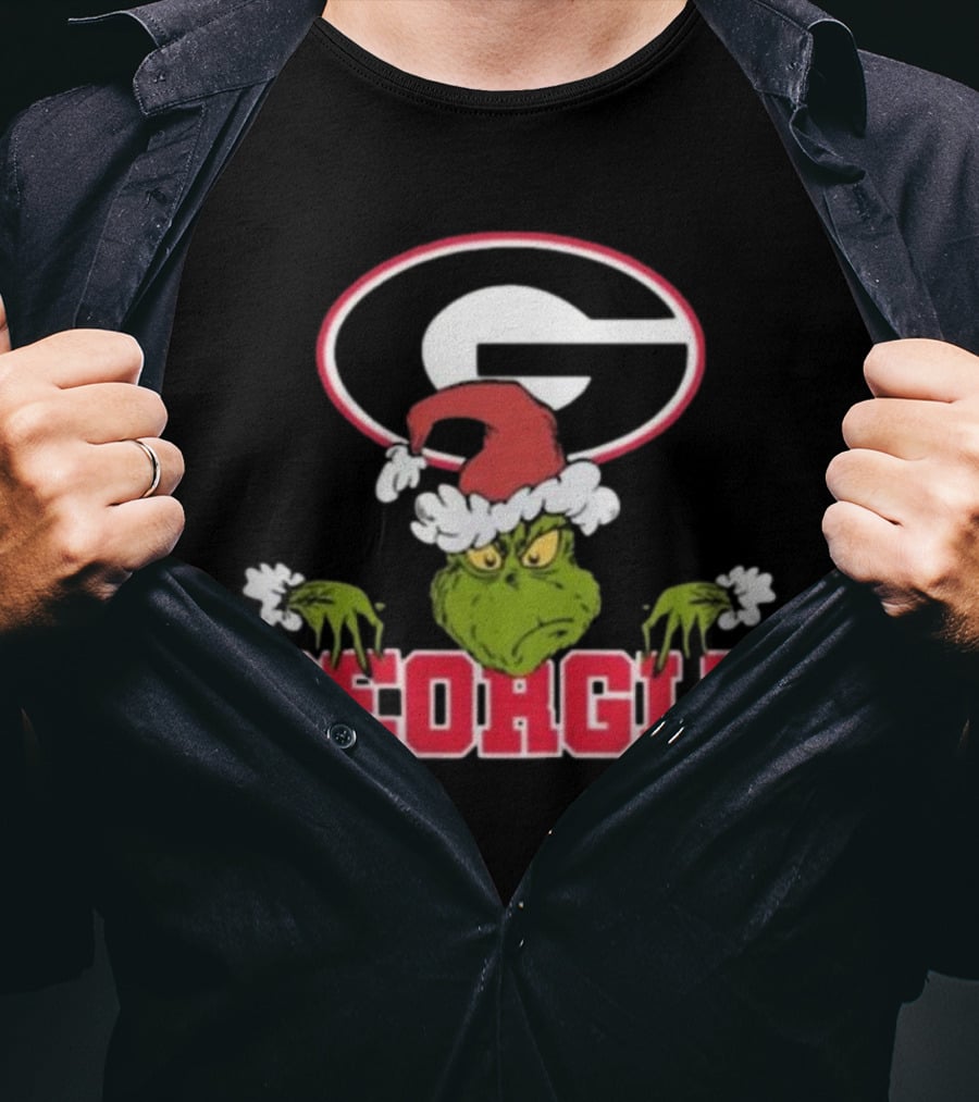 Georgia Bulldogs Grinch Christmas NCAA Football T-Shirt