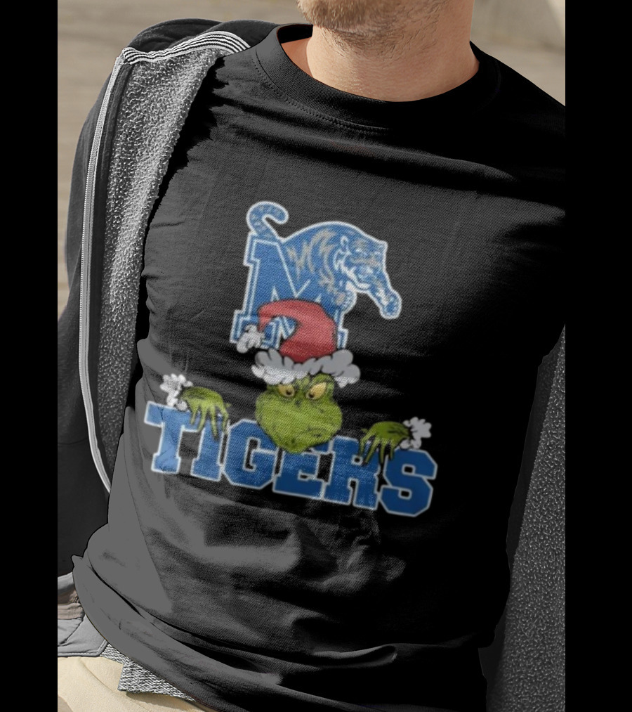 Memphis Tigers Grinch Christmas Football NCAA T-Shirt