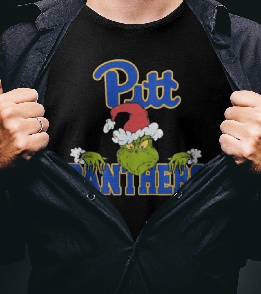 Pitt Panthers Grinch Christmas Football T-Shirt