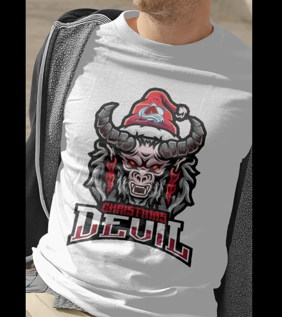 Christmas Devil Colorado Avalanche Krampus NHL Christmas T-Shirt