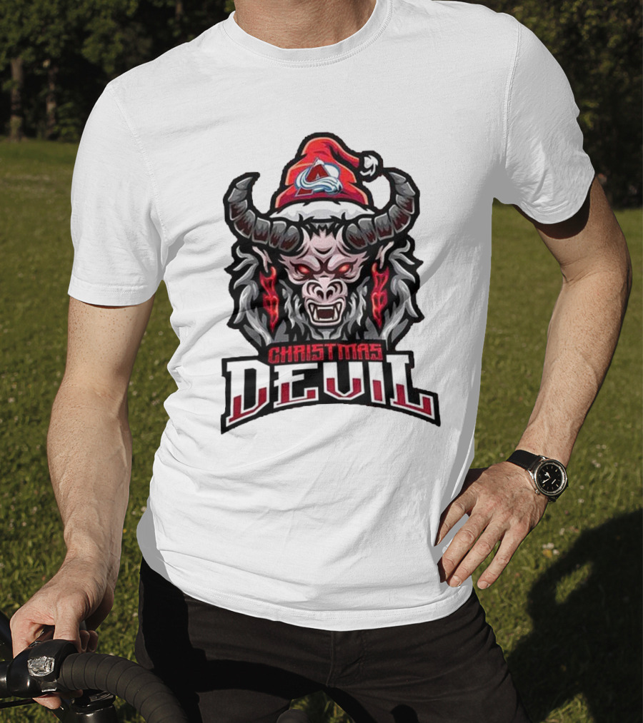Christmas Devil Colorado Avalanche Krampus NHL Christmas T-Shirt