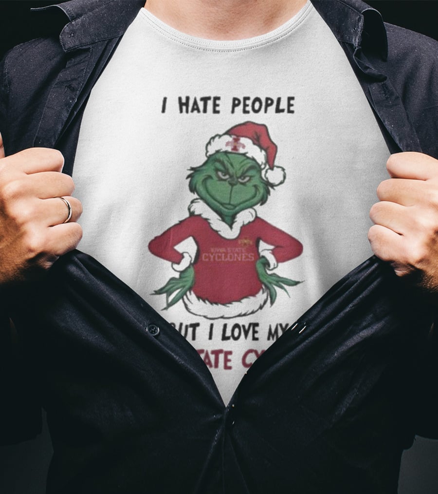 I Hate People But I Love My Iowa State Cyclones Grinch Christmas T-Shirt