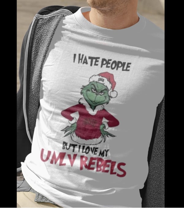 I Hate People But I Love My UNLV Rebels Grinch Christmas Fan T-Shirt