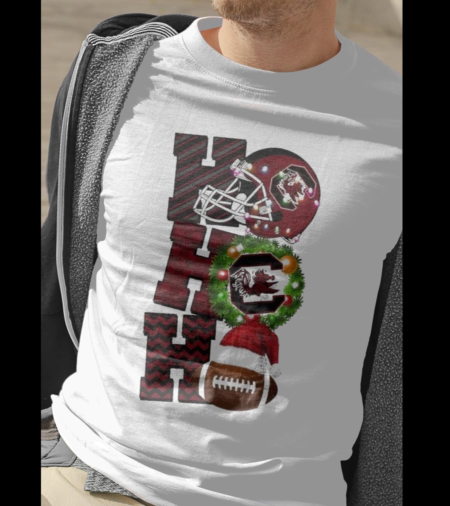 South Carolina Gamecocks Ho Ho Ho Christmas Football Game Day T-Shirt
