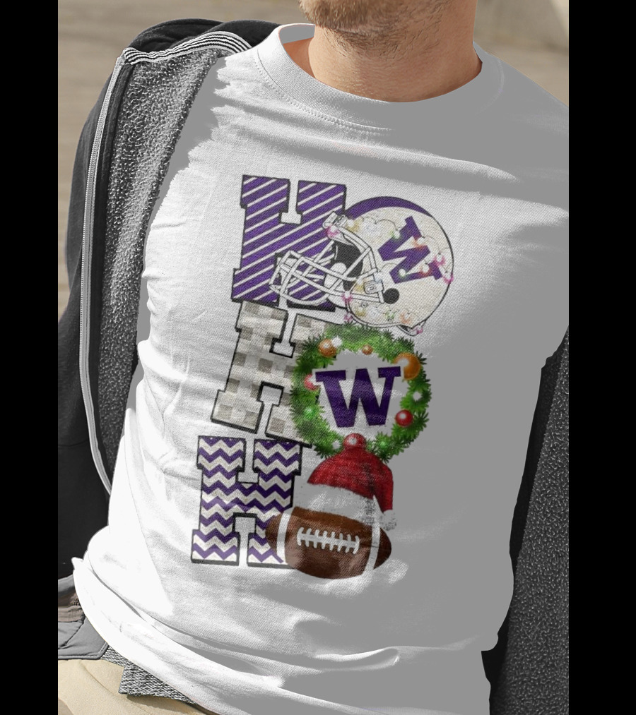 Washington Huskies Football Ho Ho Ho Christmas Game Day T-Shirt