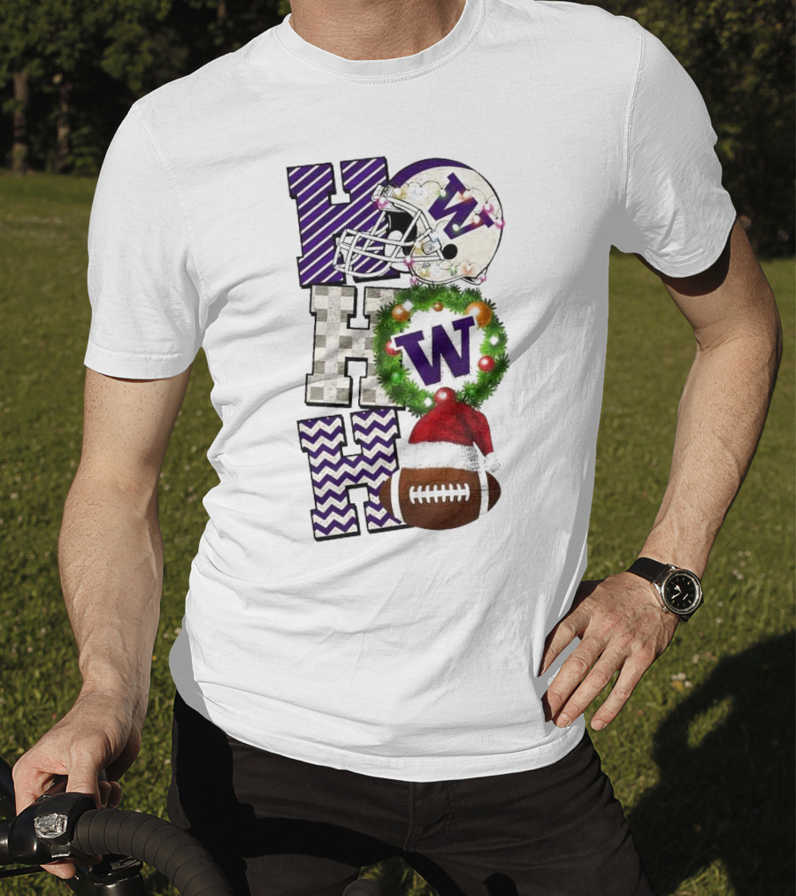 Washington Huskies Football Ho Ho Ho Christmas Game Day T-Shirt
