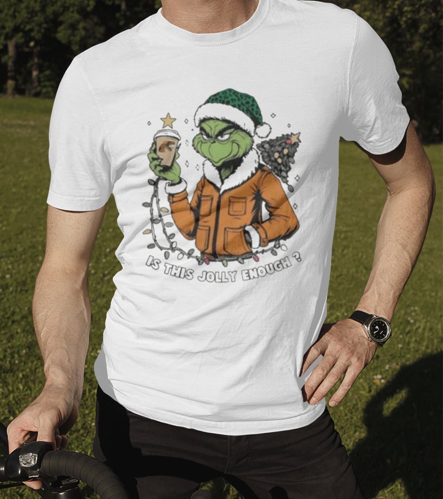 Florida A&M Rattlers X Santa Grinch Holding Coffee Is This Jolly Enough Merry Christmas T-Shirt