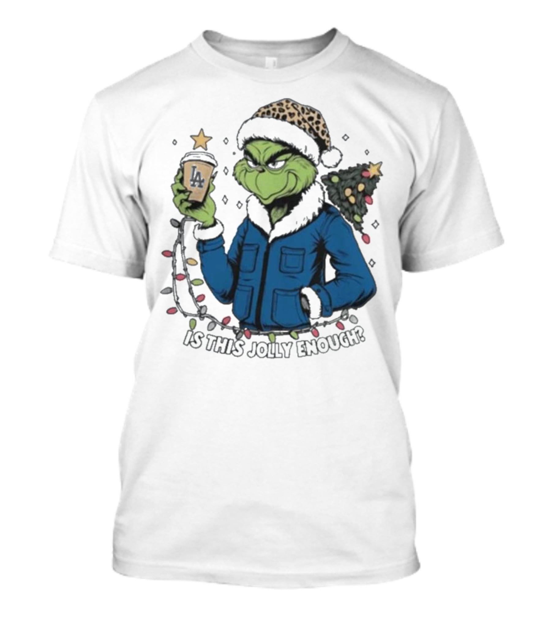 Los Angeles Dodgers Santa Grinch Is This Jolly Enough Merry Christmas T-Shirt