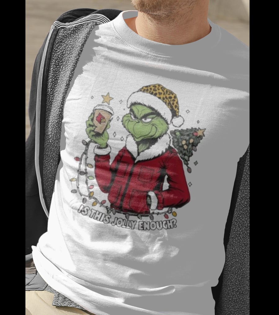 Louisville Cardinals Grinch Santa Is This Jolly Enough Merry Christmas T-Shirt