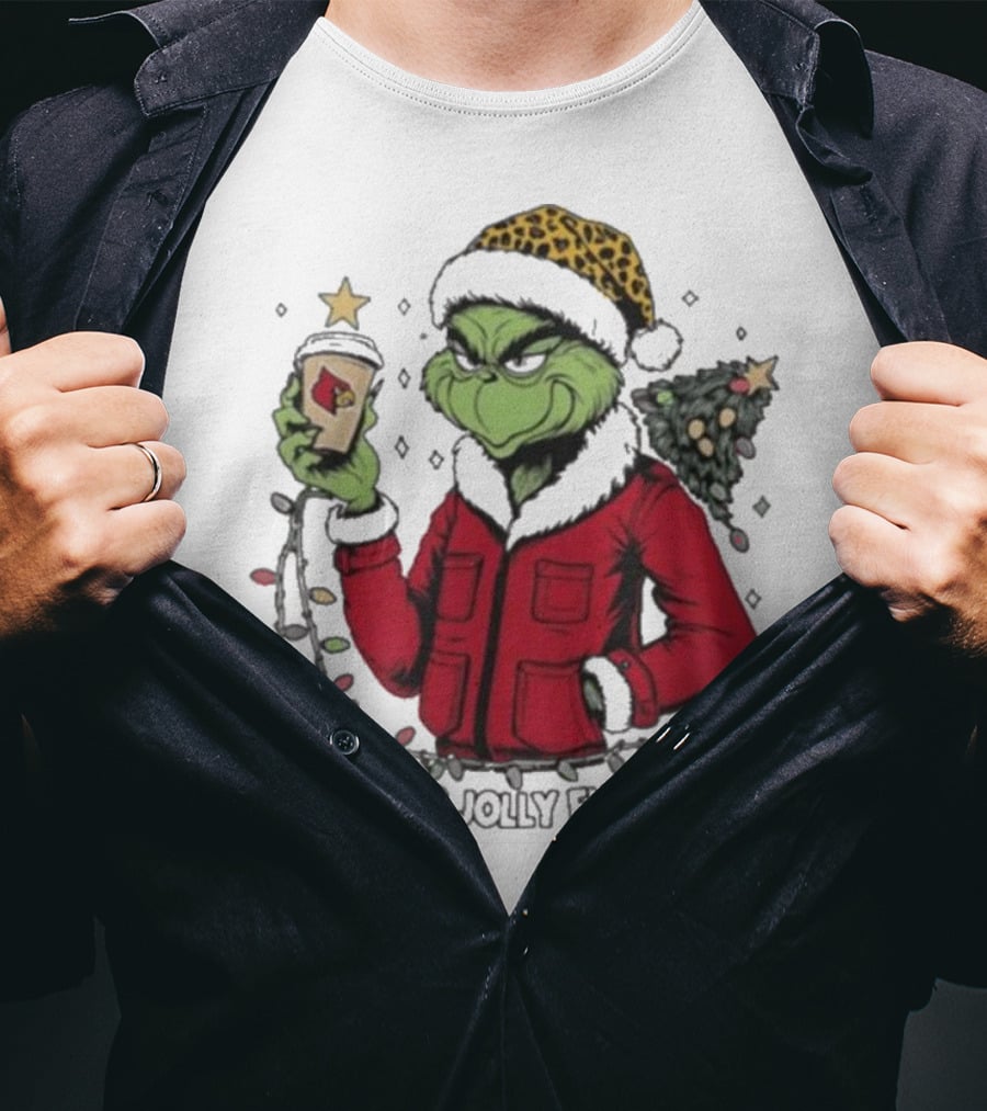 Louisville Cardinals Grinch Santa Is This Jolly Enough Merry Christmas T-Shirt