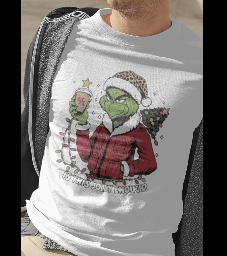 Houston Cougars X Grinch Is This Jolly Enough Merry Christmas T-Shirt