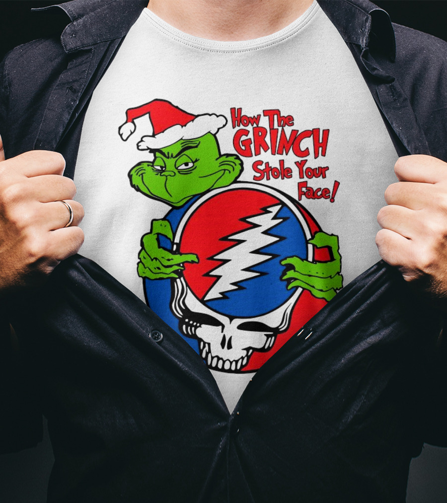 How The Grinch Stole Your Face Grateful Dead Christmas T-Shirt