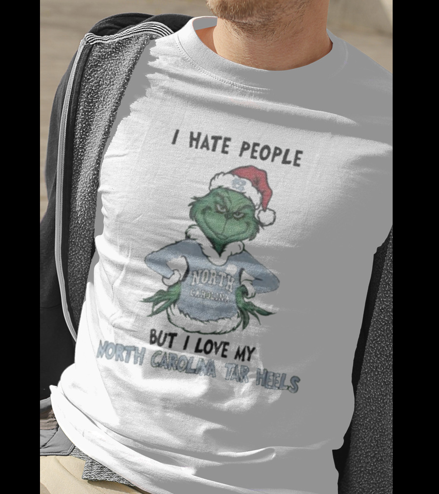 I Hate People Grinch Loves North Carolina Tar Heels Merry Christmas T-Shirt