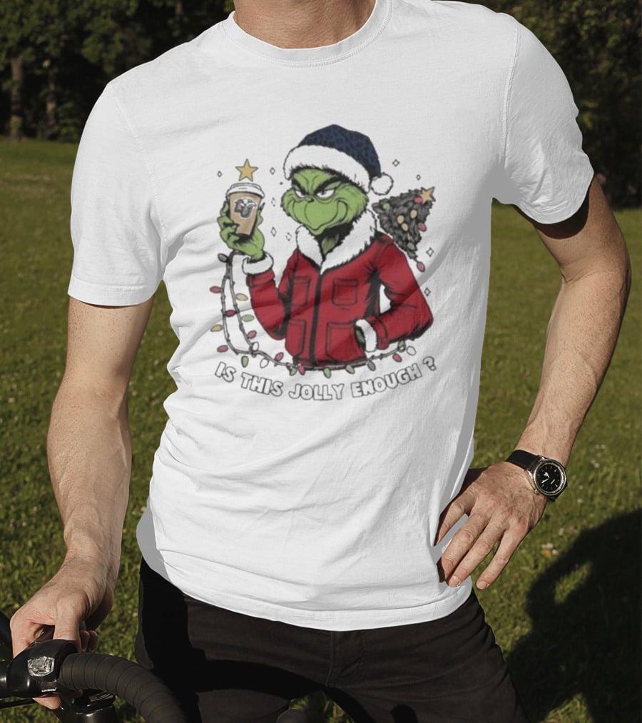 Liberty Flames Grinch Christmas Is This Jolly Enough Merry Christmas T-Shirt