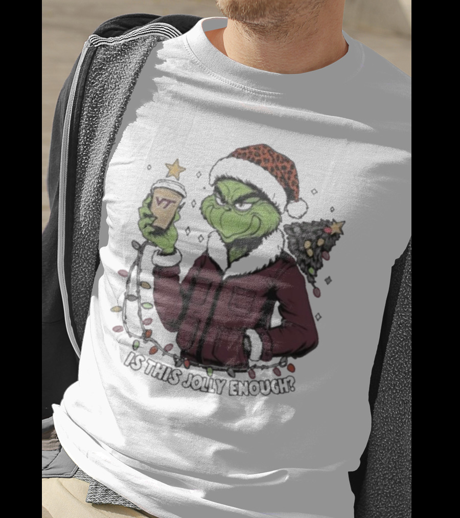 Virginia Tech Hokies Santa Grinch Is This Jolly Enough Merry Christmas T-Shirt