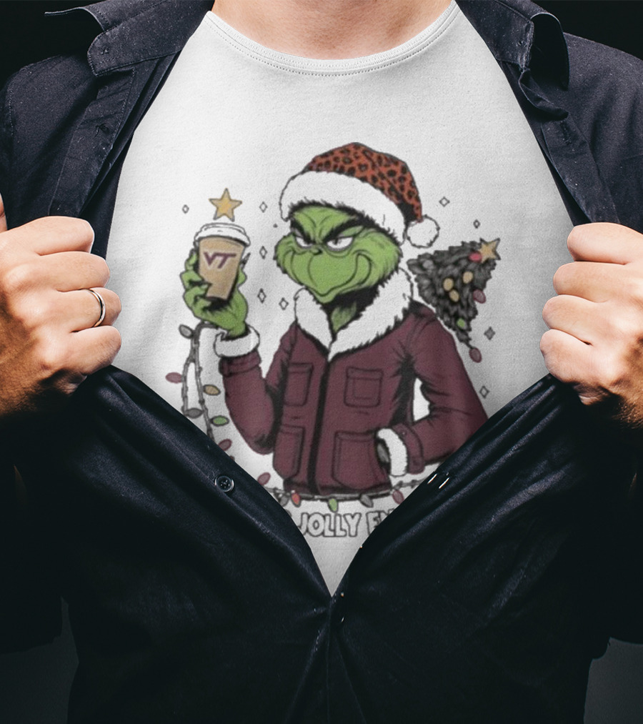 Virginia Tech Hokies Santa Grinch Is This Jolly Enough Merry Christmas T-Shirt