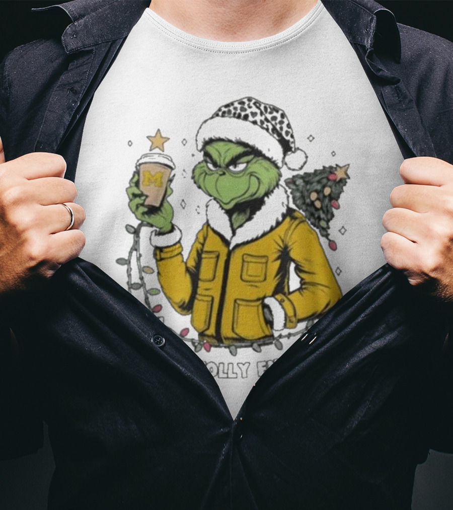 Michigan Wolverines Grinch Christmas Jolly Enough? T-Shirt