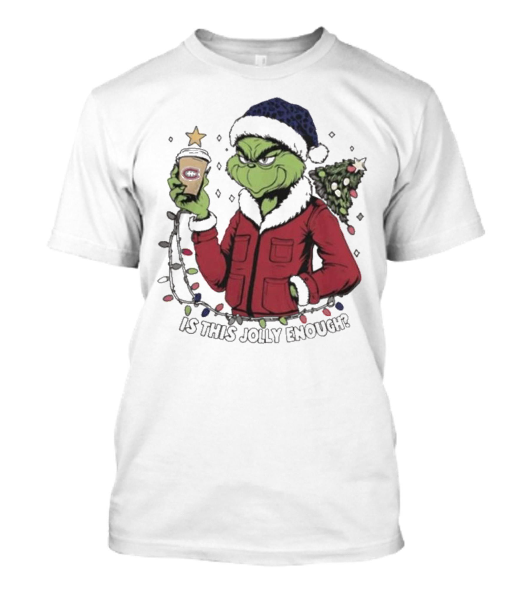 Montreal Canadiens Grinch Santa Is This Jolly Enough Merry Christmas T-Shirt