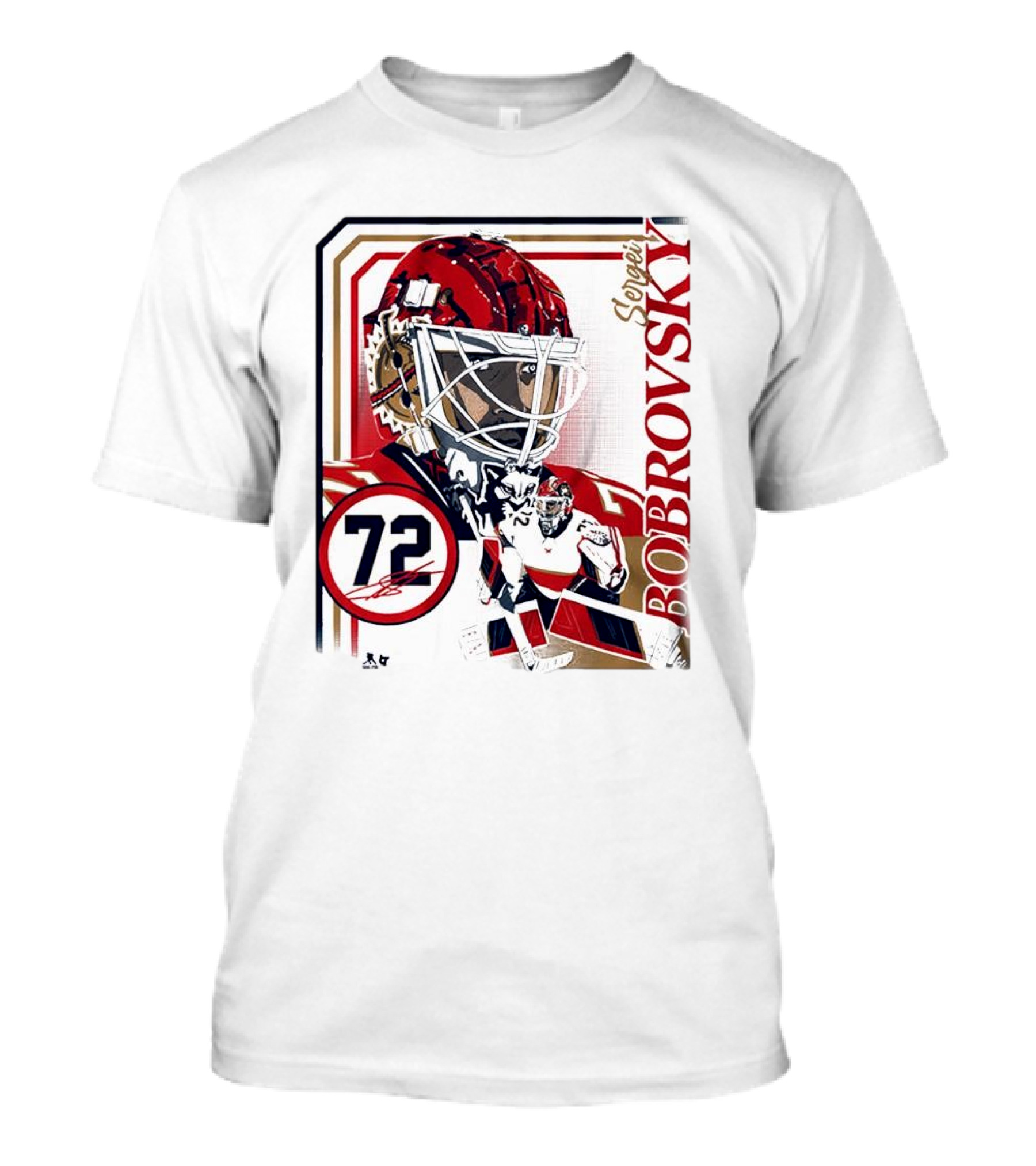 Sergei Bobrovsky 72 Collage Frame Hockey Goalie Mask Action Pose T-Shirt
