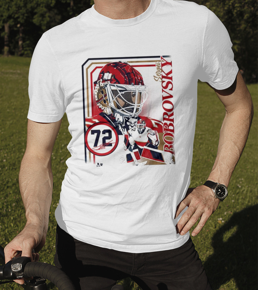 Sergei Bobrovsky 72 Collage Frame Hockey Goalie Mask Action Pose T-Shirt