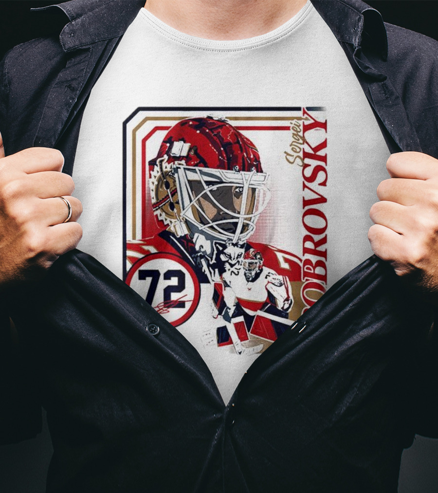 Sergei Bobrovsky 72 Collage Frame Hockey Goalie Mask Action Pose T-Shirt