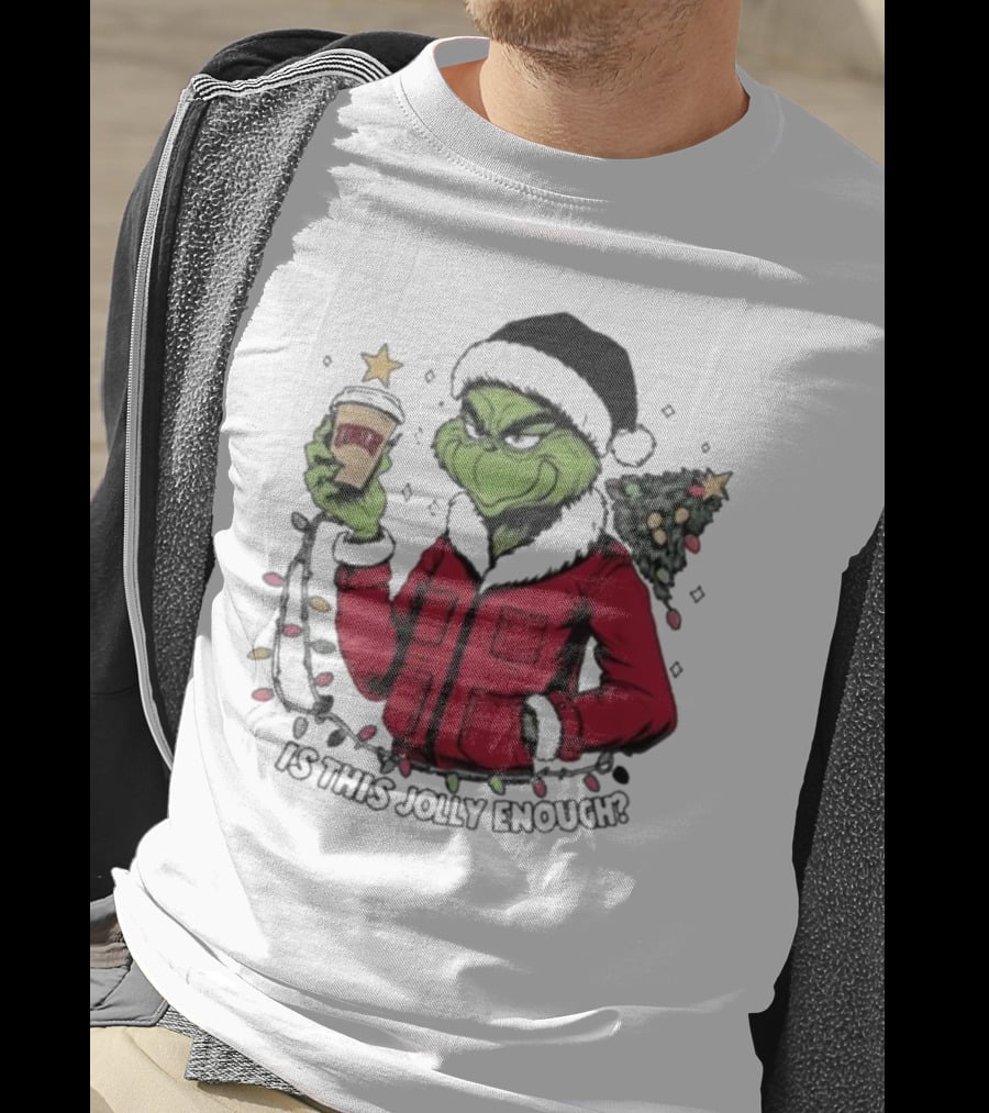 UNLV Rebels Grinch Is This Jolly Enough Merry Christmas Coffee Lights Tree T-Shirt