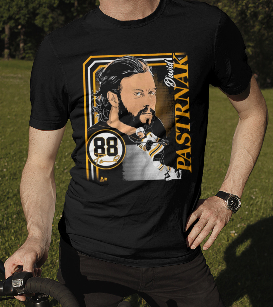 David Pastrnak 88 Hockey Illustration Collage T-Shirt