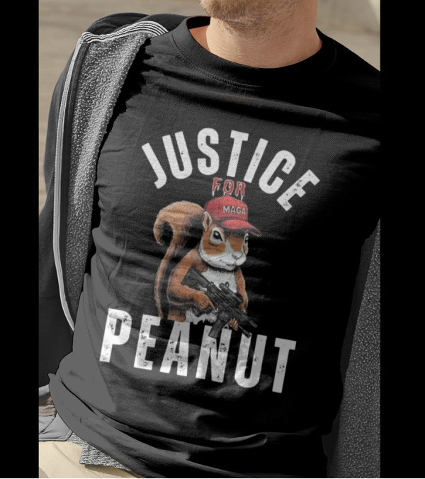 Justice For Peanut Maga Squirrel With Hat And Rifle T-Shirt